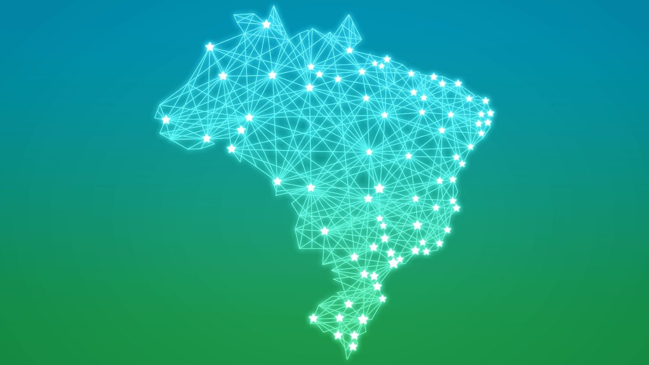 Mapa futurista do Brasil maior alvo mundial de ciberataques